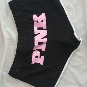 Victoria's Secret Pink- M Micro Shorts Black Pink Booty Butt Logo Soft Modal Y2K